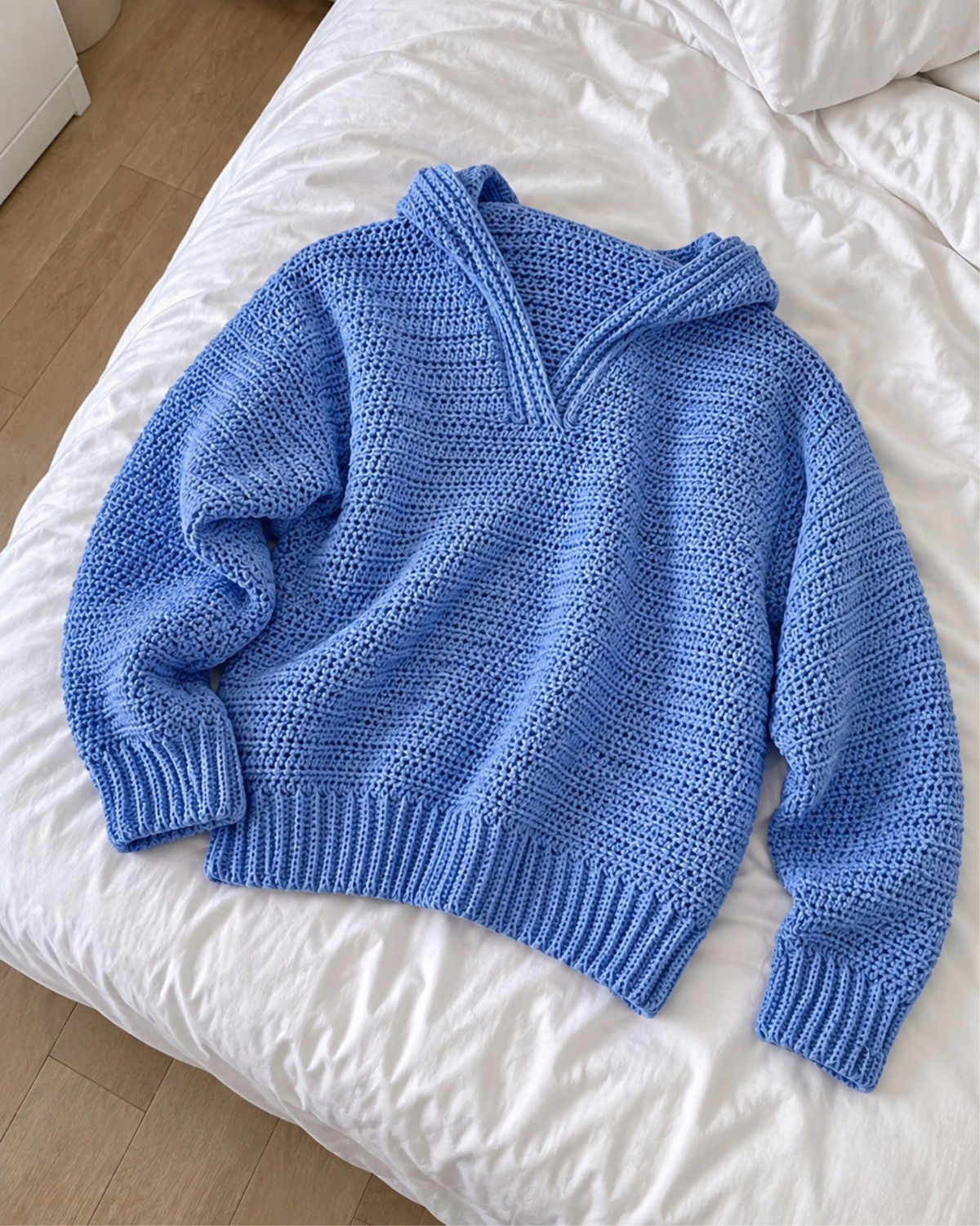 Häkelpullover mit Kapuze – 1 KAUFEN, 1 GRATIS