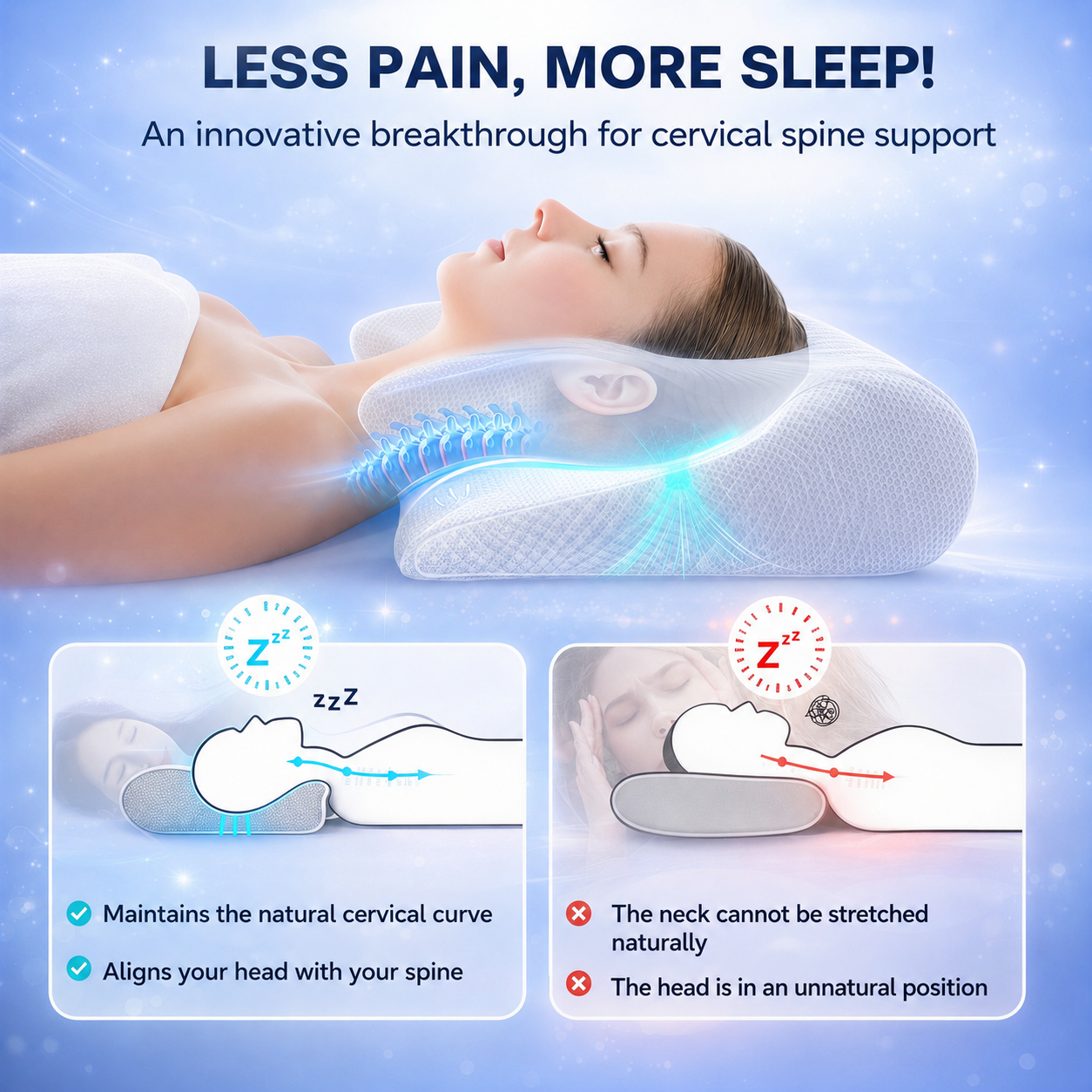 Cervical Support Pillow - 2-in-1