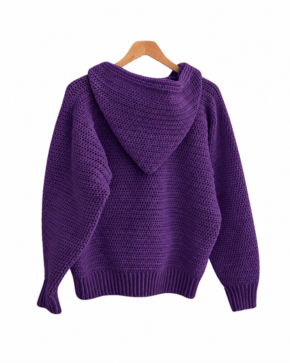 Häkelpullover mit Kapuze – 1 KAUFEN, 1 GRATIS