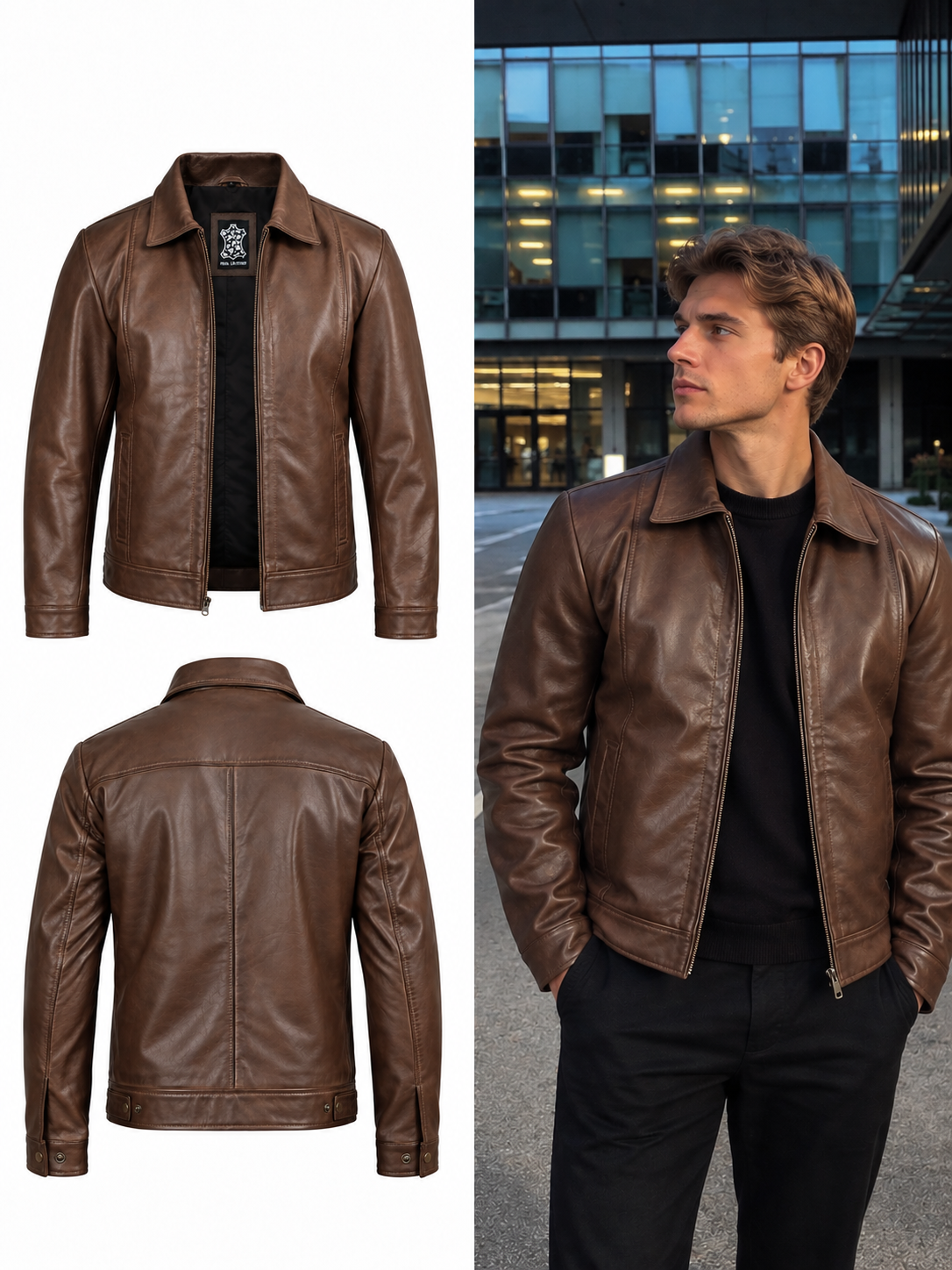 Herren Lederjacke im Vintage-Stil