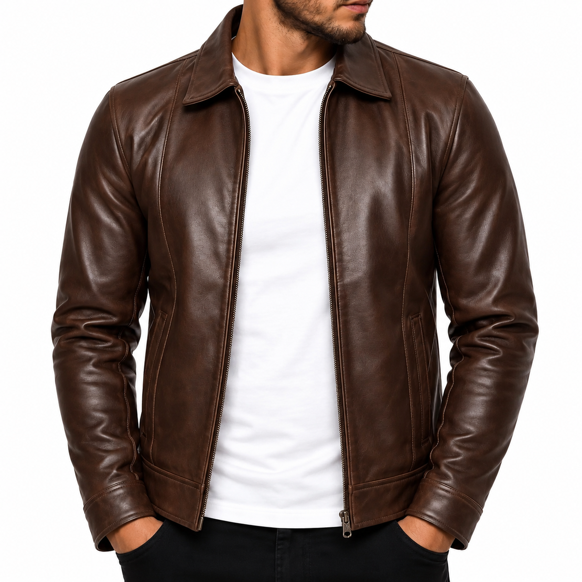 Herren Lederjacke im Vintage-Stil
