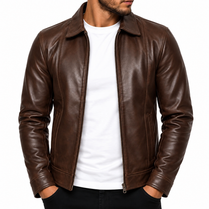 Herren Lederjacke im Vintage-Stil
