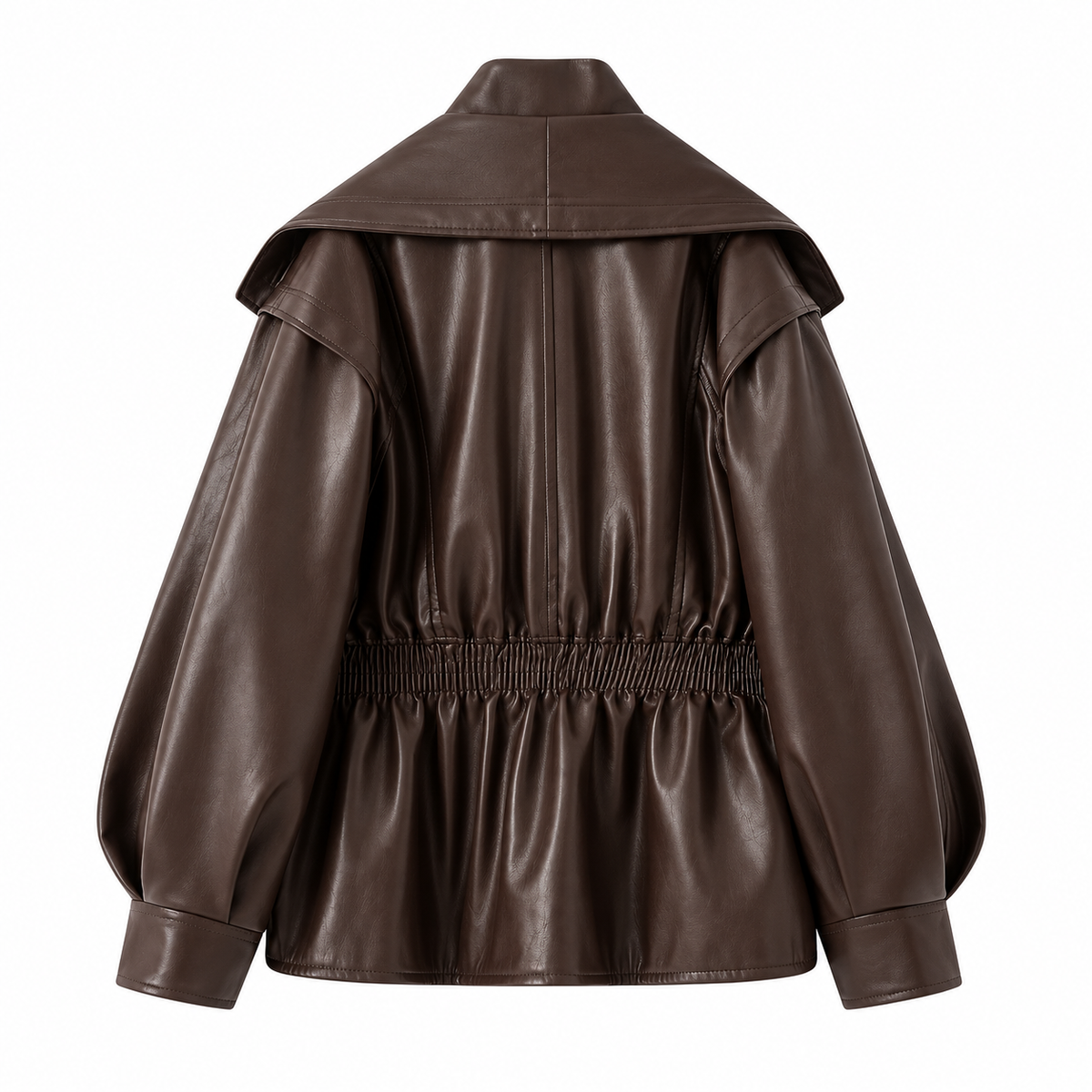Damen Lederjacke mit Taillengürtel