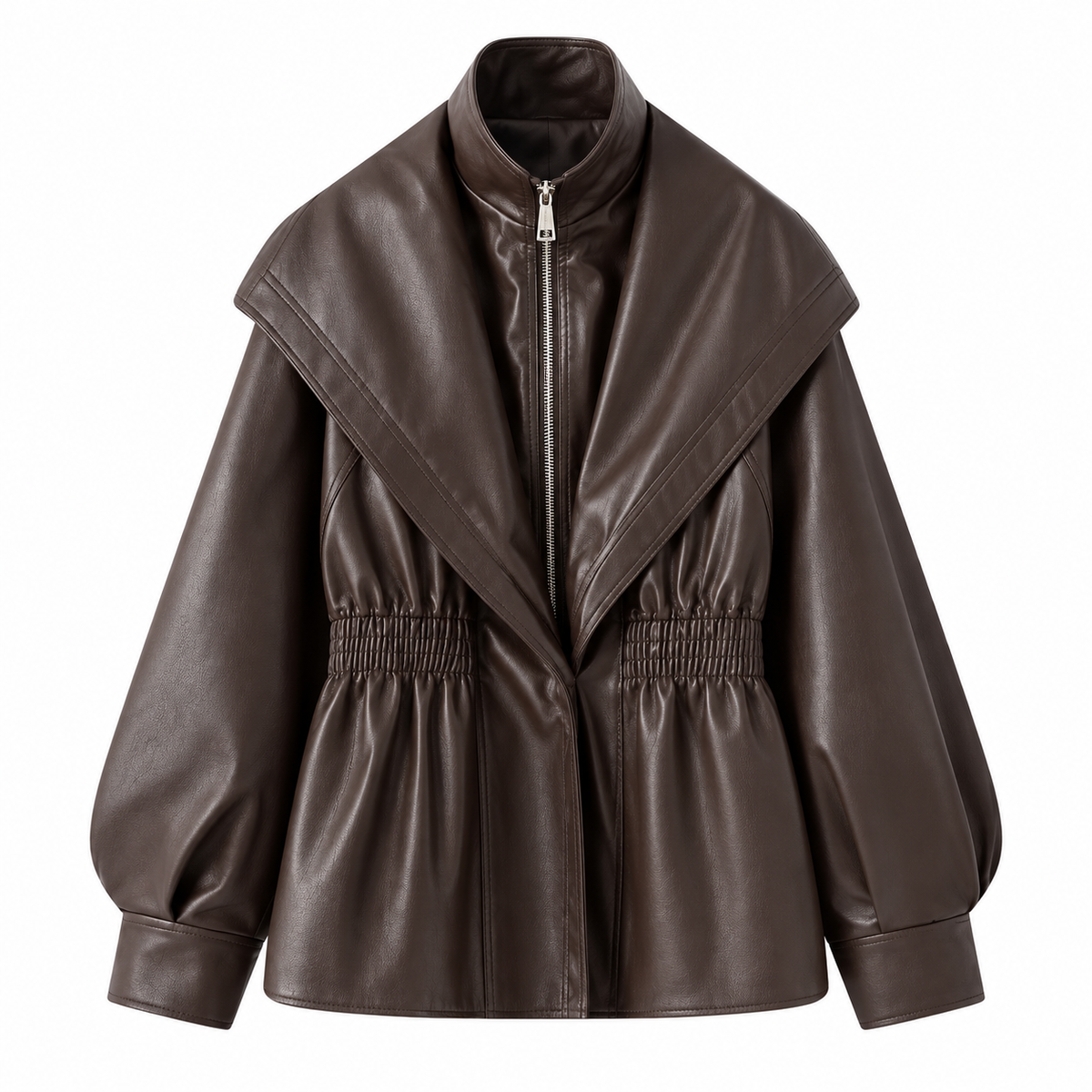 Damen Lederjacke mit Taillengürtel
