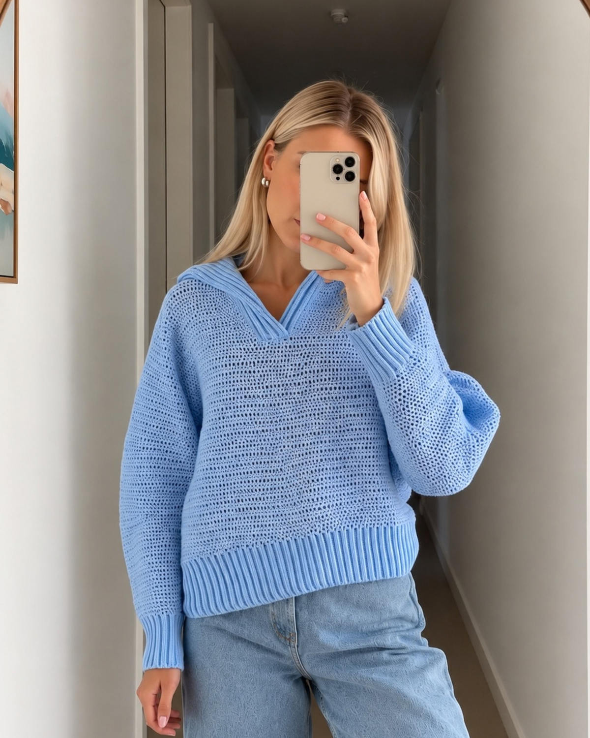 Häkelpullover mit Kapuze – 1 KAUFEN, 1 GRATIS