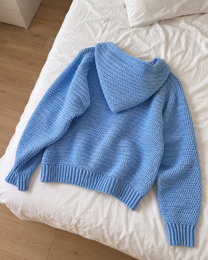 Häkelpullover mit Kapuze – 1 KAUFEN, 1 GRATIS