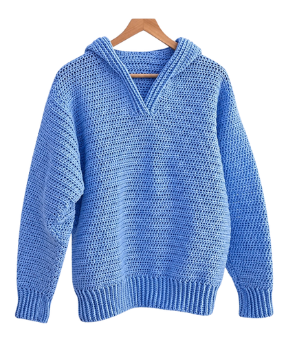 Häkelpullover mit Kapuze – 1 KAUFEN, 1 GRATIS