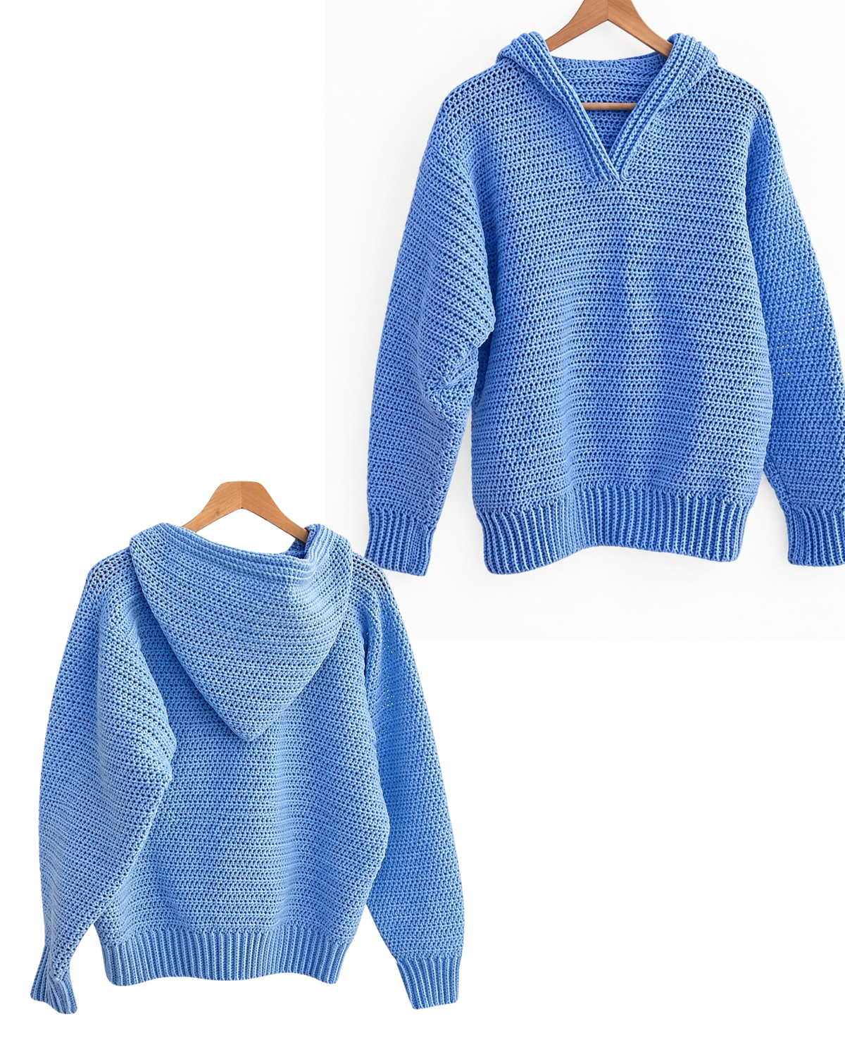 Häkelpullover mit Kapuze – 1 KAUFEN, 1 GRATIS