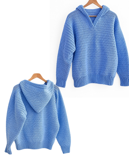 Häkelpullover mit Kapuze – 1 KAUFEN, 1 GRATIS
