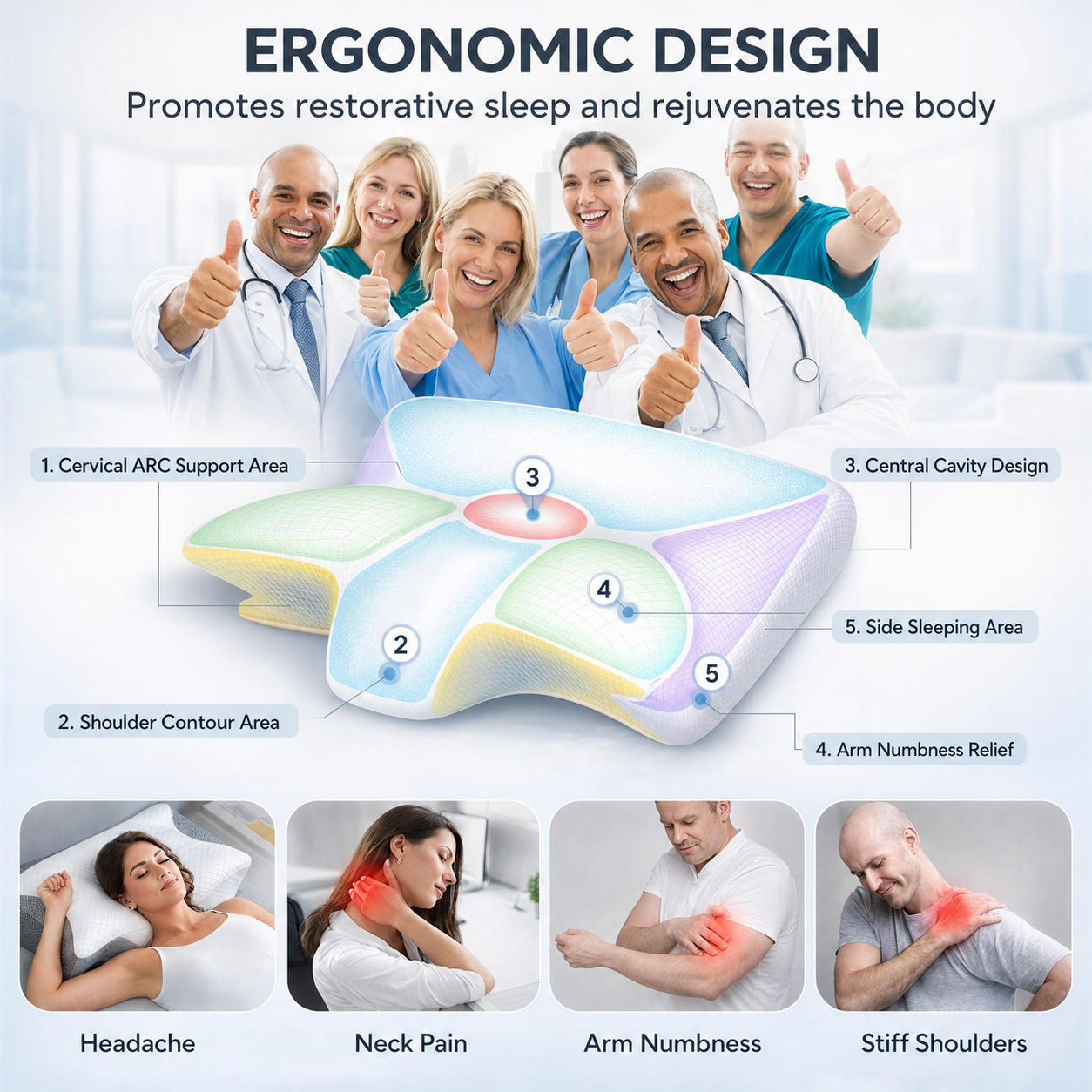 Cervical Support Pillow - 2-in-1